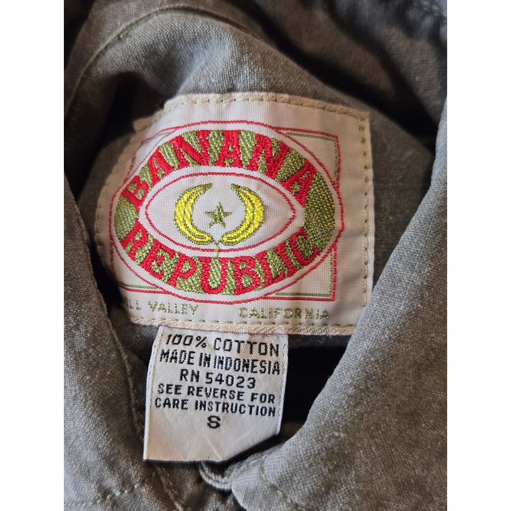 Vintage Banana Republic Safari Jumpsuit Womens S Beige Cotton Utility Boiler 80s - Picture 3 of 13